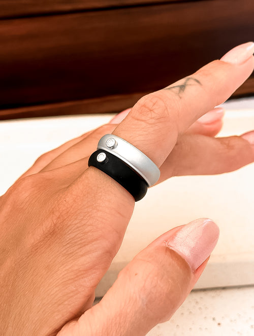 Active Silver  —  Moissanite Ring